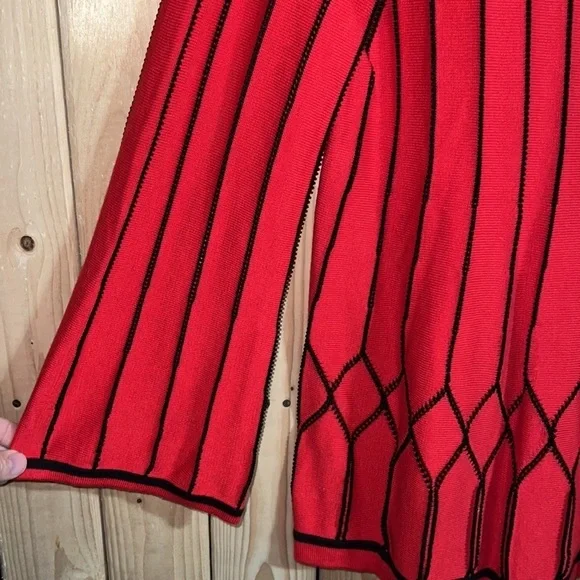 Foxcroft Red Blouse With Black Detailing Medium - Picture 3 of 6